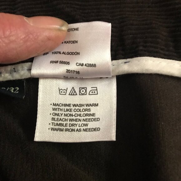 Canyon Ridge Pants Mens Corduroy Size 56/32 Black 100% Cotton Dressy Pants - Picture 6 of 9